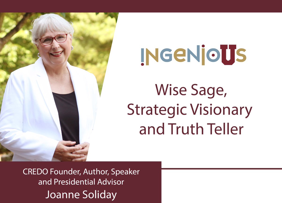 MMorrissOlson's tweet photo. Looking for a good dose of inspiration?  Check out my recent conversation with @CredoHigherEd Founder and Partner, @Joanne_Soliday   https://t.co/vFxUvSl5K0 https://t.co/b83F2DRHEL
