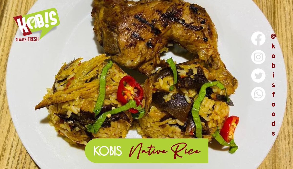 KobisFoods's tweet photo. Introducing: 
The Kobis Native Rice.

That rich african taste. You just wanna have more!

#kobis #alwaysfresh #nativerice #villagerice #rice #delivery #lunch #foodinlagos https://t.co/uC89u3ZrKx