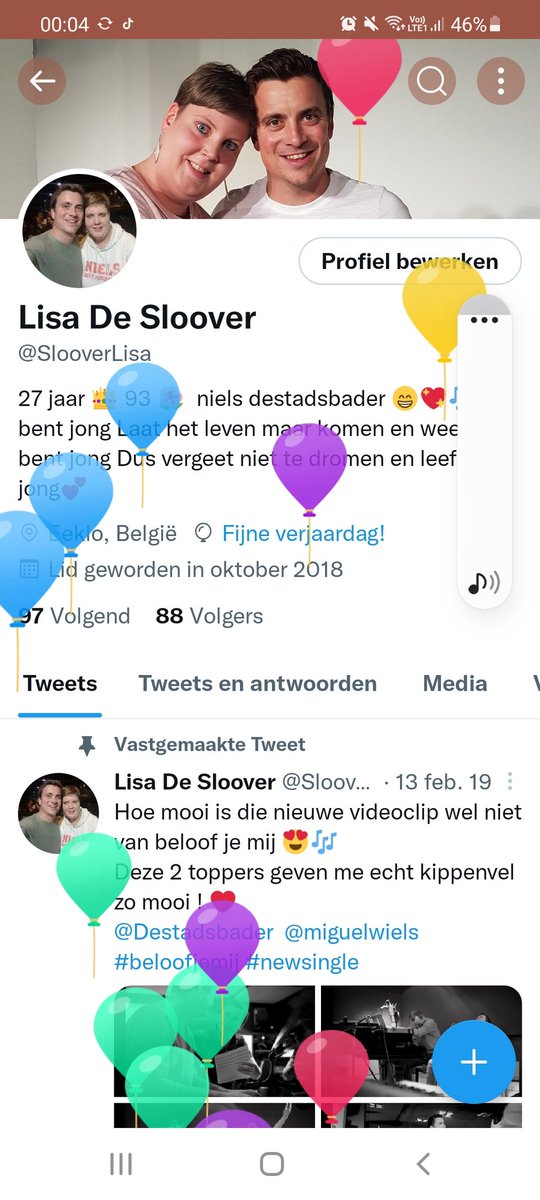 SlooverLisa's tweet photo. Vandaag ballonnetjes op mijn profiel 
It's my birthday ! 🥳🙌🎂 https://t.co/T9iqPmo2re