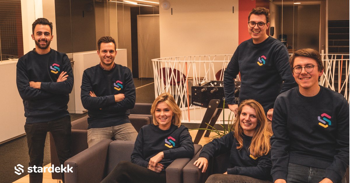 Stardekk's tweet photo. Time for presents! 🤩 This week every Stardekker received a package including a branded T-shirt and sweater. Don’t they look great? 

#Stardekk #HotelSoftware #MoreBookings https://t.co/8tVD1YL7u2