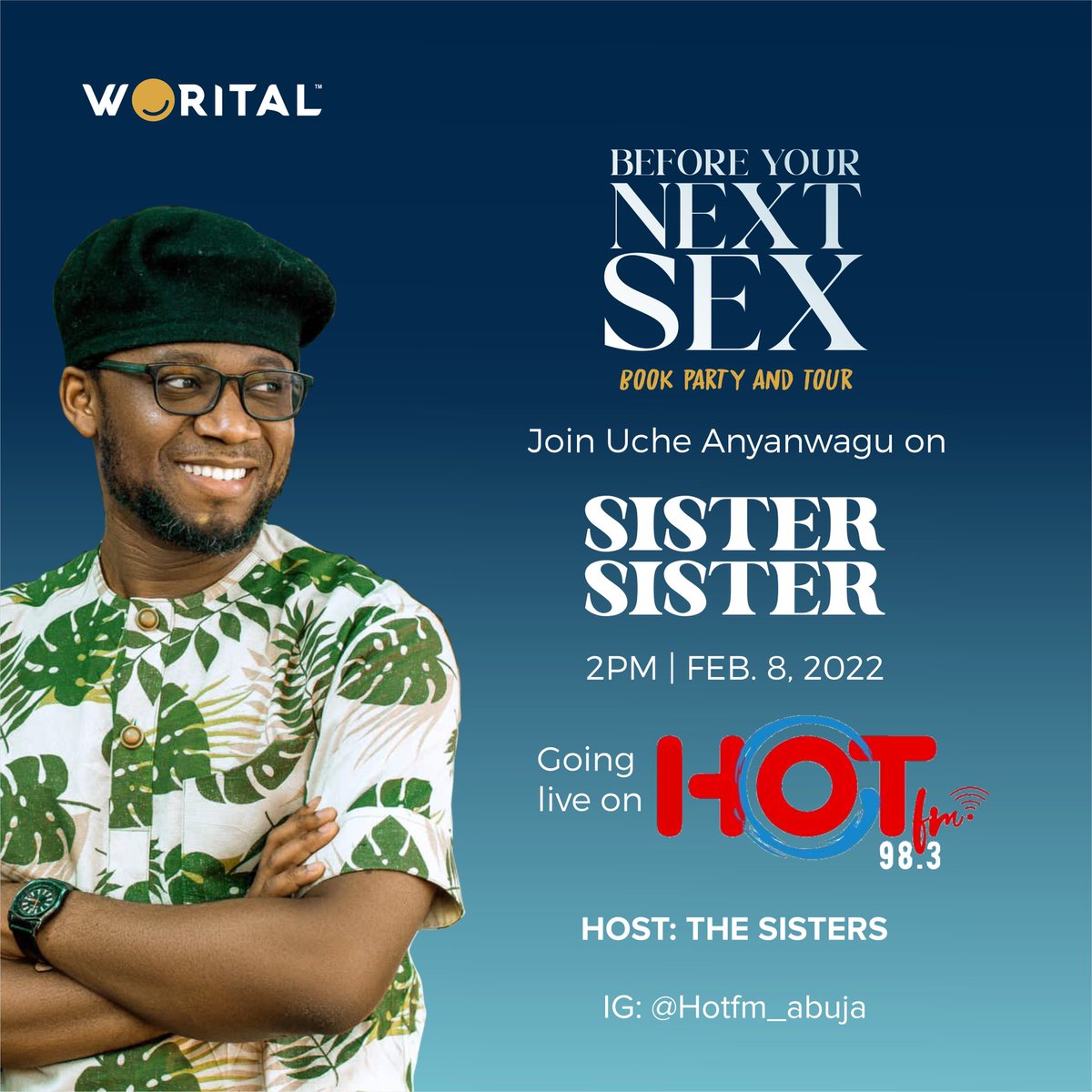 ucheanyanwagu's tweet photo. #BYNS Party and Tour! 
.
Join us as our train makes a stop today at HOT FM 98.3, Abuja. 
.
The time remains 2pm. 
The show is SISTER SISTER. 
.
See you on air! https://t.co/ISB6r9JQDr
