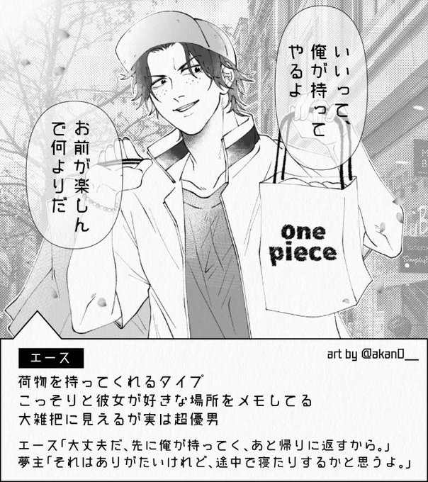 #ワンピプラス
現パロで🔥🎩👒とデート 