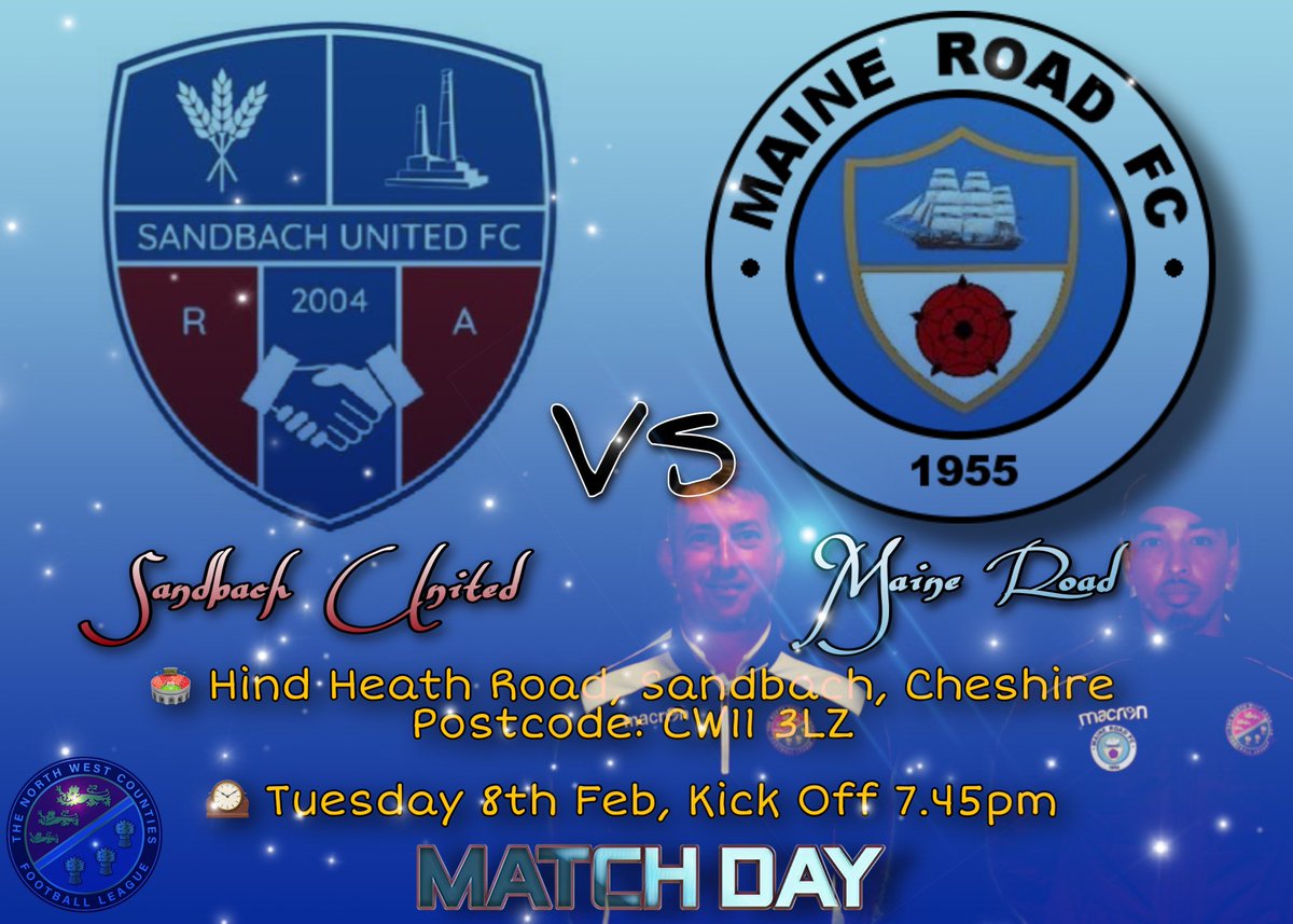 MaineRoadFC's tweet photo. ⚽️ Midweek Match Day Again For Us. As We Take On Play Off Chasing @SandbachFC_1st We Have Won Both Our Last Away Games Let’s See if We Can Make It A Third ⚽️ #UpTheRoad #midweekmatch https://t.co/Tc1gme2IDo