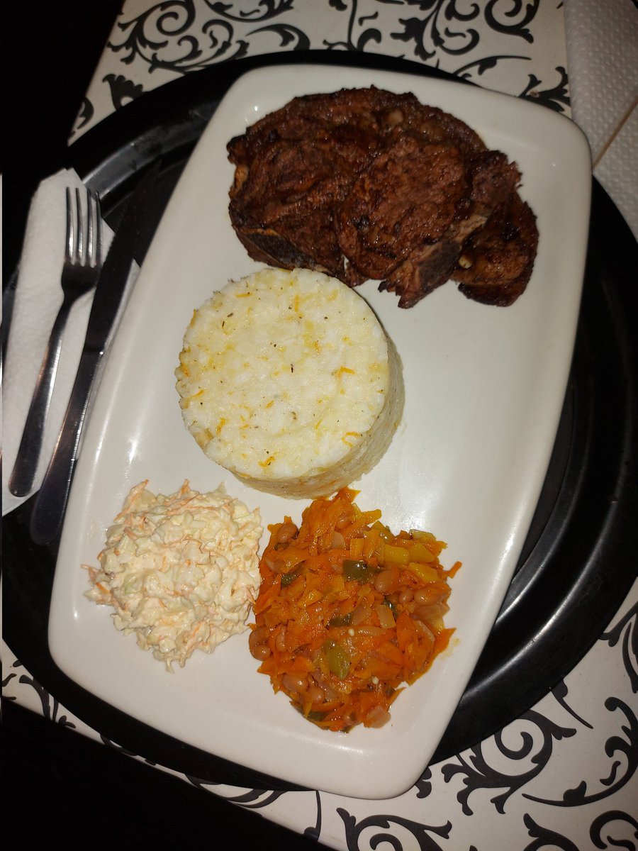 OscanLounge's tweet photo. Just R55 Chuck steak with choice of sides (Pap, chips, samp) served with salads... make your call 061 432 4179 | 061 043 7186.. Certain you'll call again. https://t.co/WUNFLIS5qB