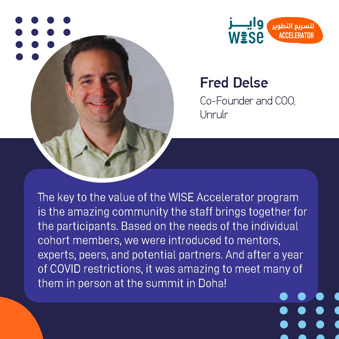 WISE_Tweets's tweet photo. 📣Fred shares @unrulr's experience with the #WISEedtech Accelerator programme! 

💡Over a one year period, we offer ventures a unique opportunity to participate in a personalised program including one-to-one support from industry experts, networking opportunities and much more! https://t.co/ySqTdH6TKD