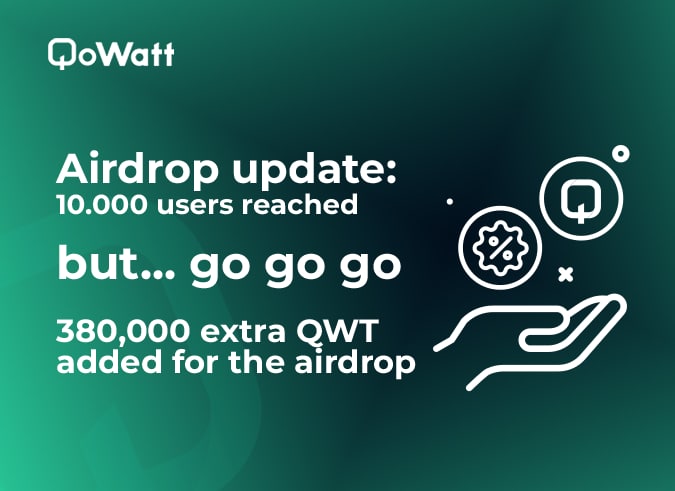 QoWattEcosystem's tweet photo. 🚨Airdrop Update🚨

🙏Thank you everyone for this overwhelming response.
🔥We get much more than 10,000 participants.

➡️ The first 10K participants will receive each 100 QWT 🎁

⚡️💚We will add an Extra 380,000 QWT to be Split between all entry after 10k participants💚⚡️ https://t.co/Am87QcjZXG