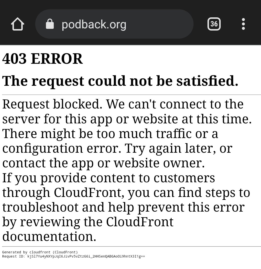 RebeccaGribble's tweet photo. Hey @podbackuk your website isn't working - trying to find out where to drop off my bag and I just get this error https://t.co/MrX6WihLYm