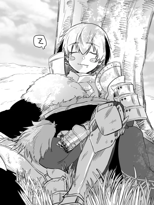 > ガウェイン兄様とアグラヴェイン兄様のマントにくるまれてるガレスちゃんがみたいです!
めたろぐさんのかくオークニー兄妹が…  https://t.co/UjRrtz3XK3 
ありがとうございます! 描きました 