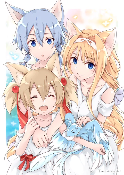 『 我ら、ケットシー!』
シノン、アリス、シリカ描き描き😌
#sao_anime 