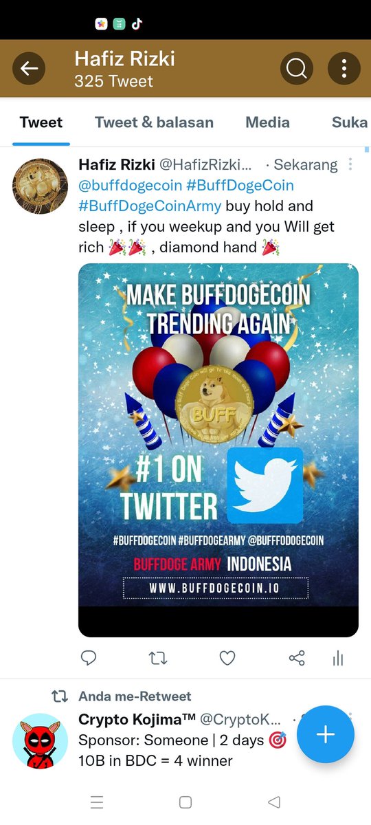 HafizRizkiPrat4's tweet photo. @anndylian #buffeo #BuffDogeCoinArmy @buffdogecoin https://t.co/mpGJcNNv5D