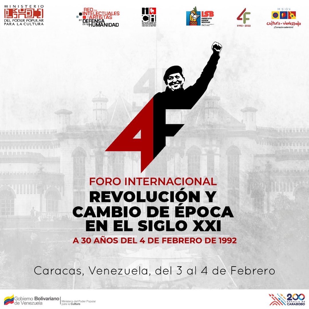 VillegasPoljak's tweet photo. DECLARACIÓN DEL FORO-DEBATE INTERNACIONAL: REVOLUCIÓN Y CAMBIO DE ÉPOCA EN EL SIGLO XXI
https://t.co/Y5fDt5C6lO

#Venezuela
#FelizMartes
#8Feb https://t.co/68BYuh4G49