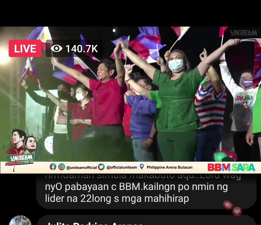 BBM_Uniteam's tweet photo. #UniteamPHarena2022 #ToniGonzaga #UNiTeamBBMSARA 
Lets Unite mga ka Uniteam! Congratulations and Thank you. https://t.co/IU4UBw6kqQ