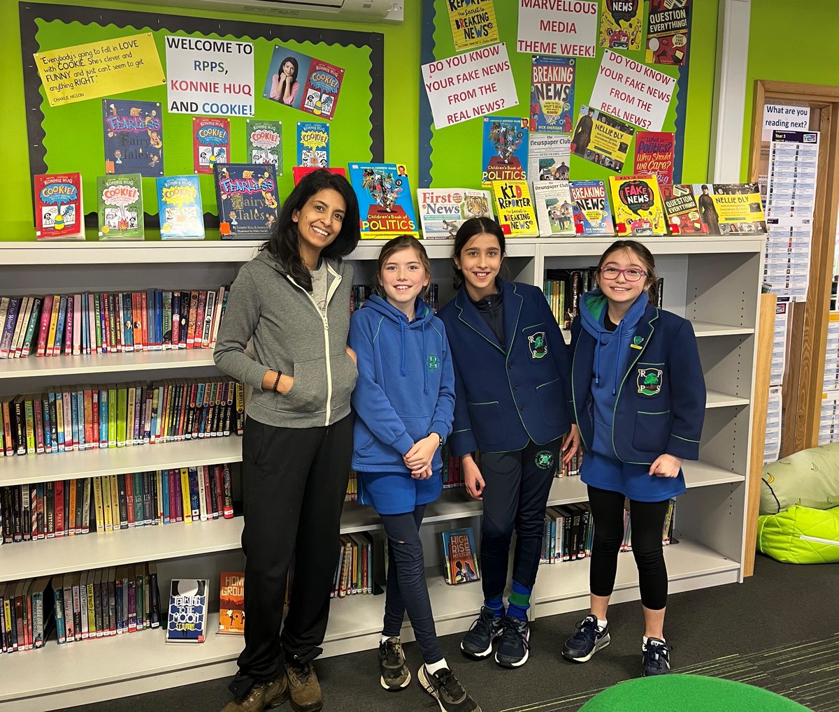 RPPS_Library's tweet photo. Huge thank you to @Konnie_Huq @nomadbooks @PiccadillyPress for honouring @RPPSlondon &amp; @RPPS_Library with Konnie's 1st school visit since 2020! The pupils shone with their science facts!❤️📚🧪🍪#MarvellousMedia #BookWeek2022 #bluepeter #Cookie https://t.co/MUi4Ln0Kue