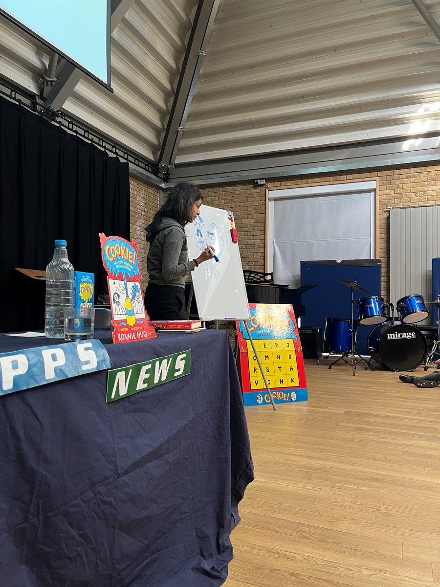 RPPS_Library's tweet photo. Huge thank you to @Konnie_Huq @nomadbooks @PiccadillyPress for honouring @RPPSlondon &amp; @RPPS_Library with Konnie's 1st school visit since 2020! The pupils shone with their science facts!❤️📚🧪🍪#MarvellousMedia #BookWeek2022 #bluepeter #Cookie https://t.co/MUi4Ln0Kue