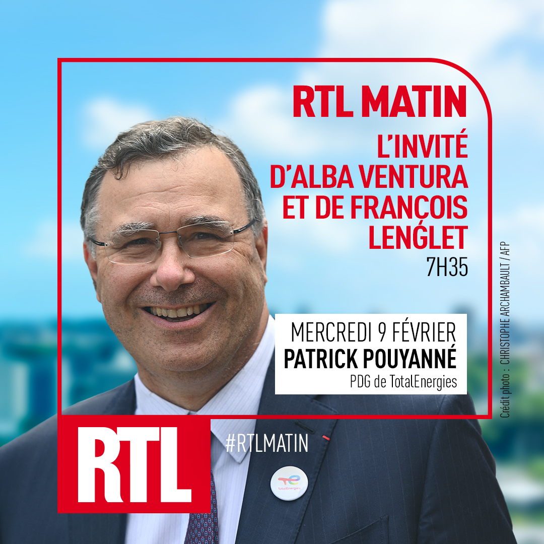 ⛽🎙🔋 Demain à 7h35, <a href="/PPouyanne/">Patrick Pouyanné</a>, le PDG de <a href="/TotalEnergies/">TotalEnergies</a> sera l'invité d'<a href="/VenturaAlba/">Alba Ventura</a> et #FrançoisLenglet. Au programme : le prix des carburants, le coût de l’énergie, l'avenir du pétrole ou encore la semaine de 4 jours. Et à 8h20, il répondra aux auditeurs de #RTL ☎