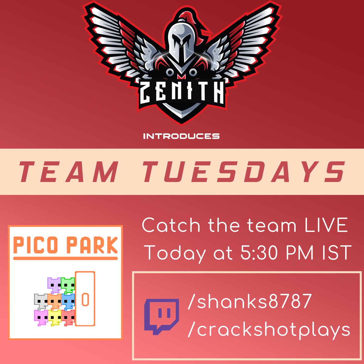 Catch the players live with some fun team games! 
 
Episode 1 of #TeamTuesdays