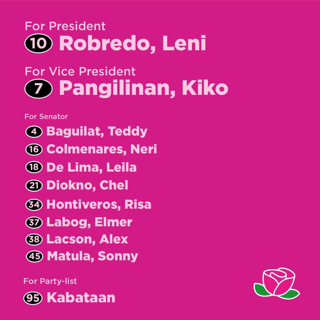 SereneHighnessV's tweet photo. #KulayRosasAngBukas
#LeniKiko2022
#AngatBuhayLahat https://t.co/BJ4l6tYwsW