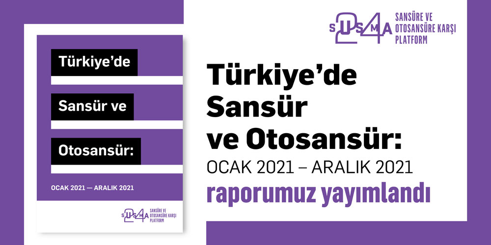 'Türkiye'de Sansür ve Otosansür: Ocak-Aralık 2021' raporumuz yayında! 
Raporu okumak için 👉🏽bit.ly/3uvfiTr
#sansür #ifadeözgürlüğü #censorship #FreeSpeech