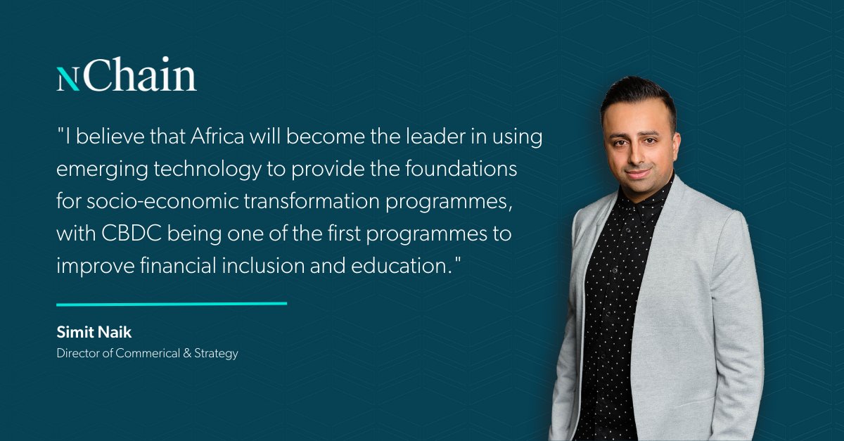 Central #Banks continue to explore the advantages of using a public #blockchain to deliver a #CBDC that most closely resembles #cash.

Read more on our blog:
nchain.com/5-exciting-pre…

#nchain #technology #financial #transformation #africa #DigitalCurrency