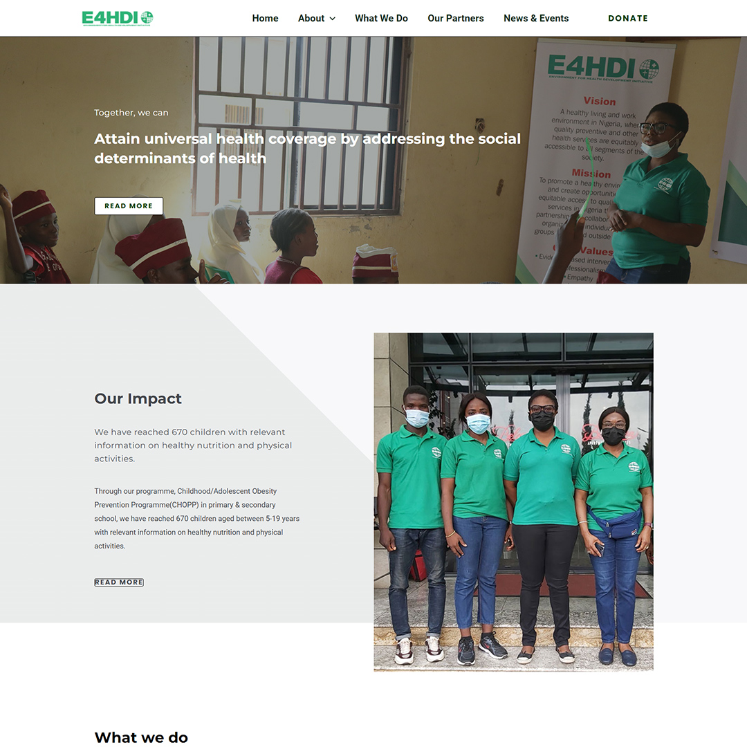 hiredlance's tweet photo. An NGO/Charity mobile-friendly website designed for the Environment for Health Development Initiative (E4HDI)
https://t.co/ic1YPaqFhZ
Website is built and connected with live donations https://t.co/oHs7AUUaeB