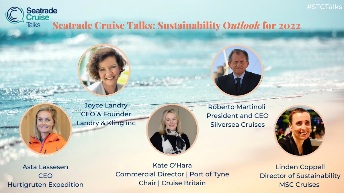 SeatradeCruise's tweet photo. This week’s #STCTalks see’s representatives from various Ports, Destinations, Cruise Lines and Suppliers discuss their sustainability vision and outlook for 2022.
Watch here>> https://t.co/FcTBO1IVeh
#STCTalks #Wearecruise #Cruiseindustry #Sustainability https://t.co/L5fMMwwtIa