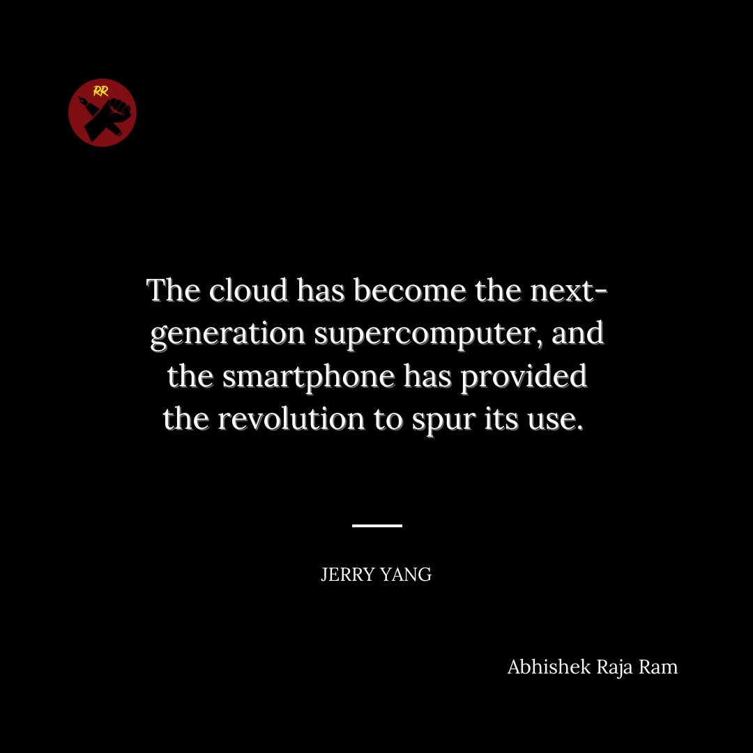 TaxationRaja's tweet photo. The cloud has become the next- generation supercomputer, and the smartphone has provided the revolution to spur its use.

#motivational #jerryyang #motivated #motivationalquotes #motivation https://t.co/3aYj5qDbR4