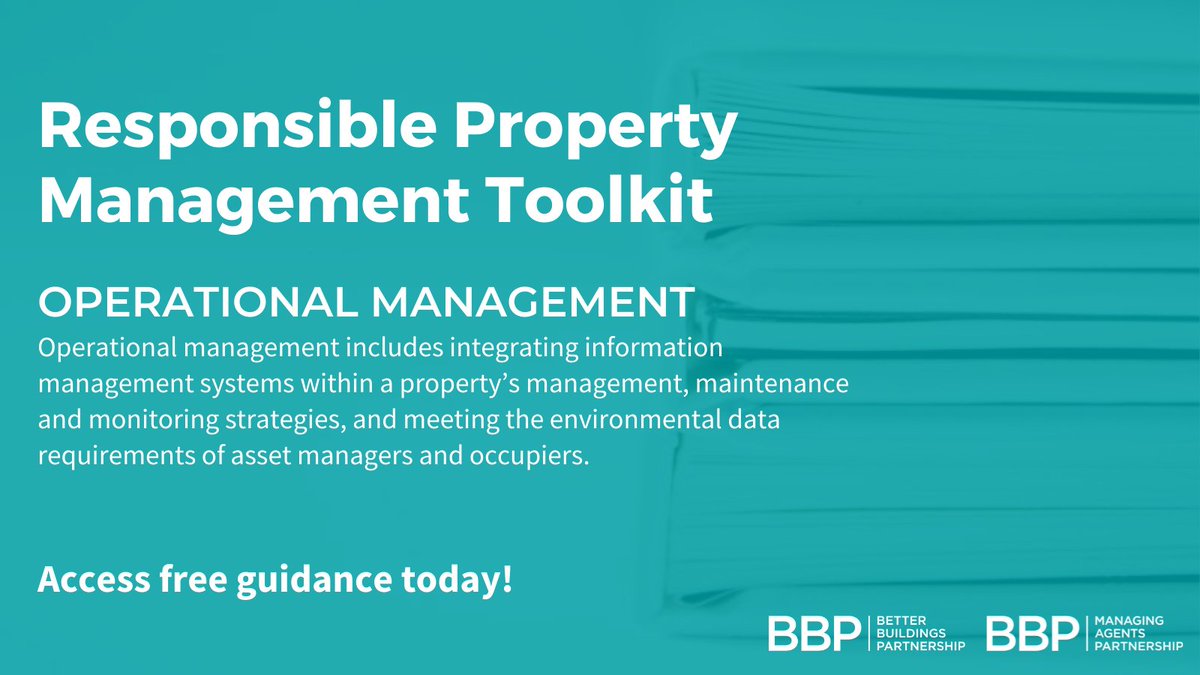 bbpuk's tweet photo. Our Responsible Property Management Toolkit provides specific guidance on Operational Management, with downloadable how to's and checklists. Access free here: https://t.co/QojAfKY9oq
#operationalmanagement #propertymanagement #commercialrealestate #Sustainability #rpmt #Toolkit https://t.co/Lfqhm2cdnn