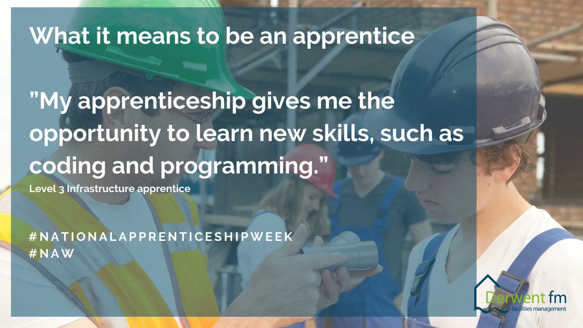 Derwent_FM's tweet photo. #NAW2022 - what does it mean to be an apprentice - we've been hearing from some of our apprenctices and the value they feel being an apprentice is giving their career
#Apprenticeships #FacMan #FacilitiesMgmt https://t.co/7SnVixEcED