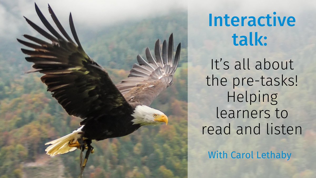 PavilionELT's tweet photo. Join us on Wednesday 2nd March for our next interactive talk: It’s all about the pre-tasks! Helping learners to read and listen. 

Carol Lethaby (@clethaby) will explore why pre-tasks are so vital and consider how to design them effectively: https://t.co/h8jQeeF9MY #ELT https://t.co/8dCsHICly2