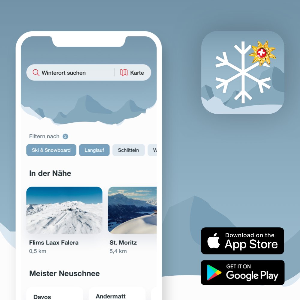 MySwitzerlandES's tweet photo. ¿Estás planeando tu próximo viaje de invierno a Suiza? La nueva #SwissSnowApp te ayuda a encontrar las mejores condiciones de nieve en más de 200 destinos suizos. https://t.co/Abo0sLeEbe #NecesitoSuiza https://t.co/EowaxVTPCQ