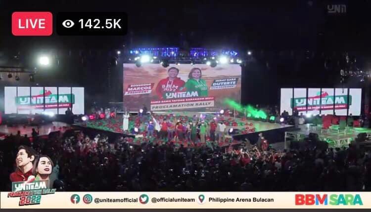 maestrobugoy's tweet photo. ganito kalakas ang UNITEAM . 142.5K viewers lang naman. #BBMSARA2022 https://t.co/caX0dOPO21
