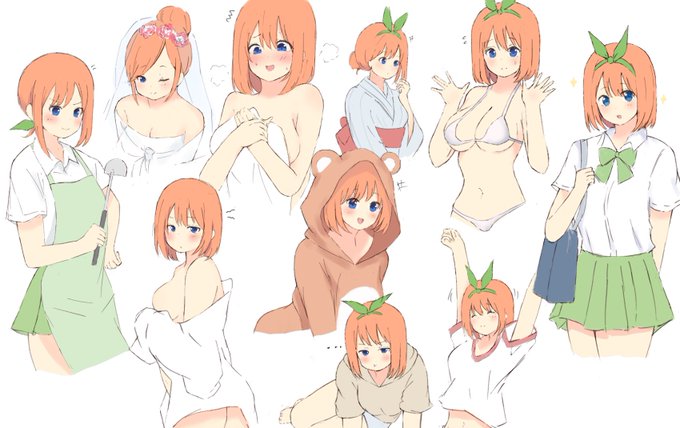 ねこふーど🐈さんがTwitterに投稿した中野四葉(五等分の花嫁)のイラスト。