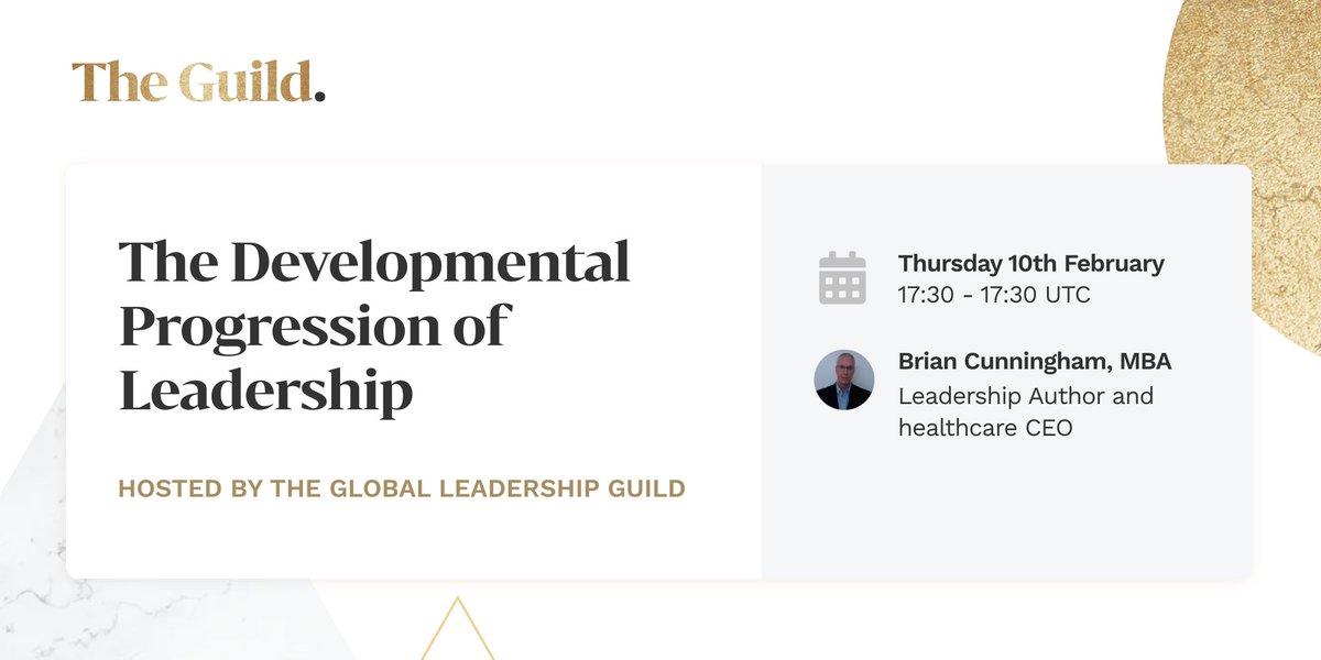 Join leadership author &amp; healthcare #CEO Brian Cunningham this Thursday for an exciting exploration into the natural development and higher possibilities of #leadership, and discover how to get there. Tickets: eventbrite.co.uk/e/the-developm… 
linkedin.com/events/6894691…