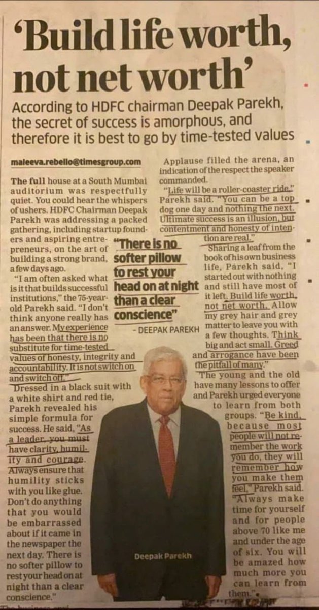 rajeshsawhney's tweet image. Build Life Worth, not Net Worth 

— Deepak Parekh