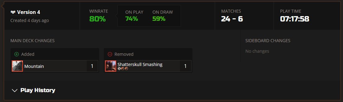 Forgot to check the rank at the end of stream, but managed to get to mythic, another early rush to mythic (at least for myself), carried by an absurd winrate with a tier 2 deck 
#MTGArena