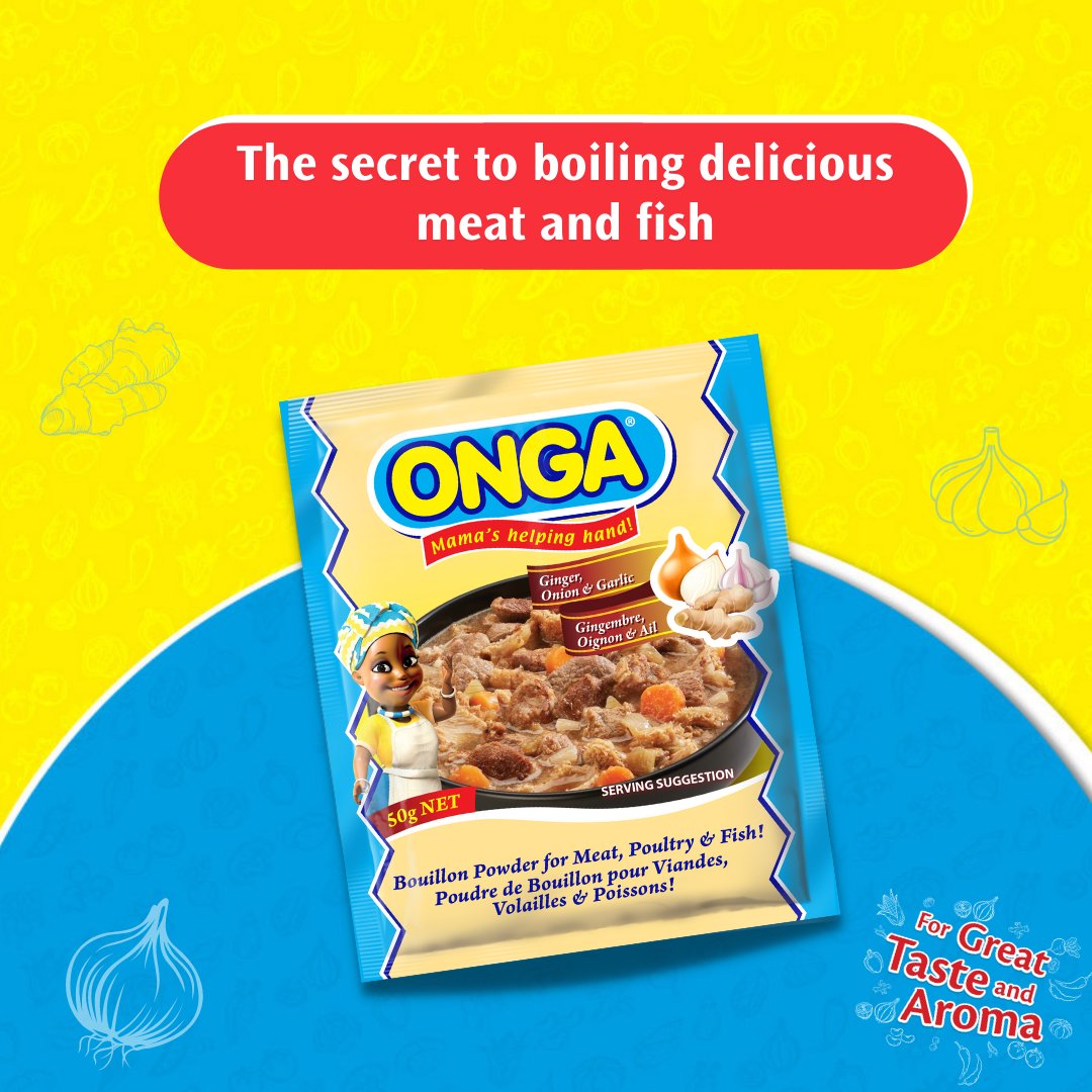 OngaNigeria's tweet photo. When next you plan to cook meat or fish, add Onga GoG powder to it and we guarantee pleasures to your taste buds!
Available at your favourite physical or online stores.
#ForGreatTasteAndAroma
#MamasHelpingHand https://t.co/cdSVyPSESP