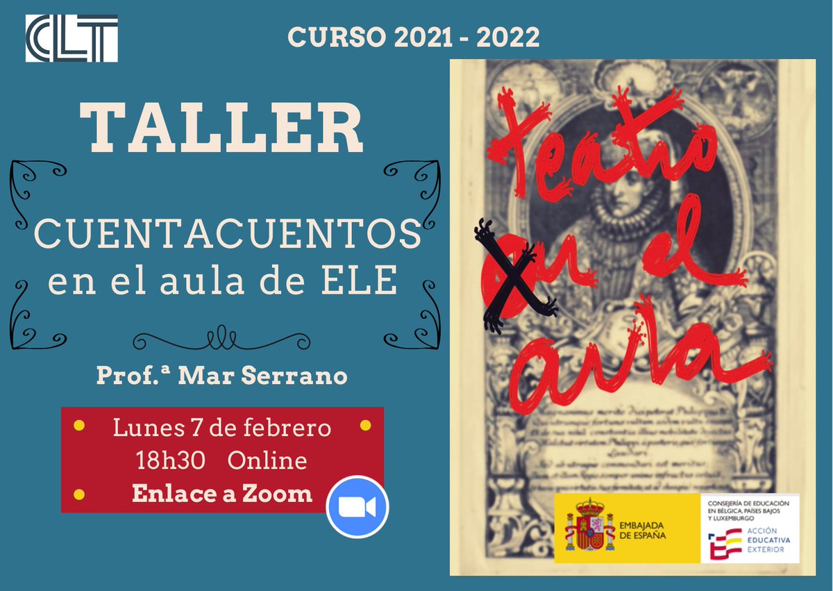 EduBenelux's tweet photo. Retomamos los talleres de teatro 🎭y cuentacuentos📖 en  centros de adultos. Fantástica noche la de ayer, que nos permitió acercarnos a la figura de Lorca y al refranero español en el @CLTLeuven de la mano de @MarSerranoM👏. https://t.co/JQ4Xnop5jO