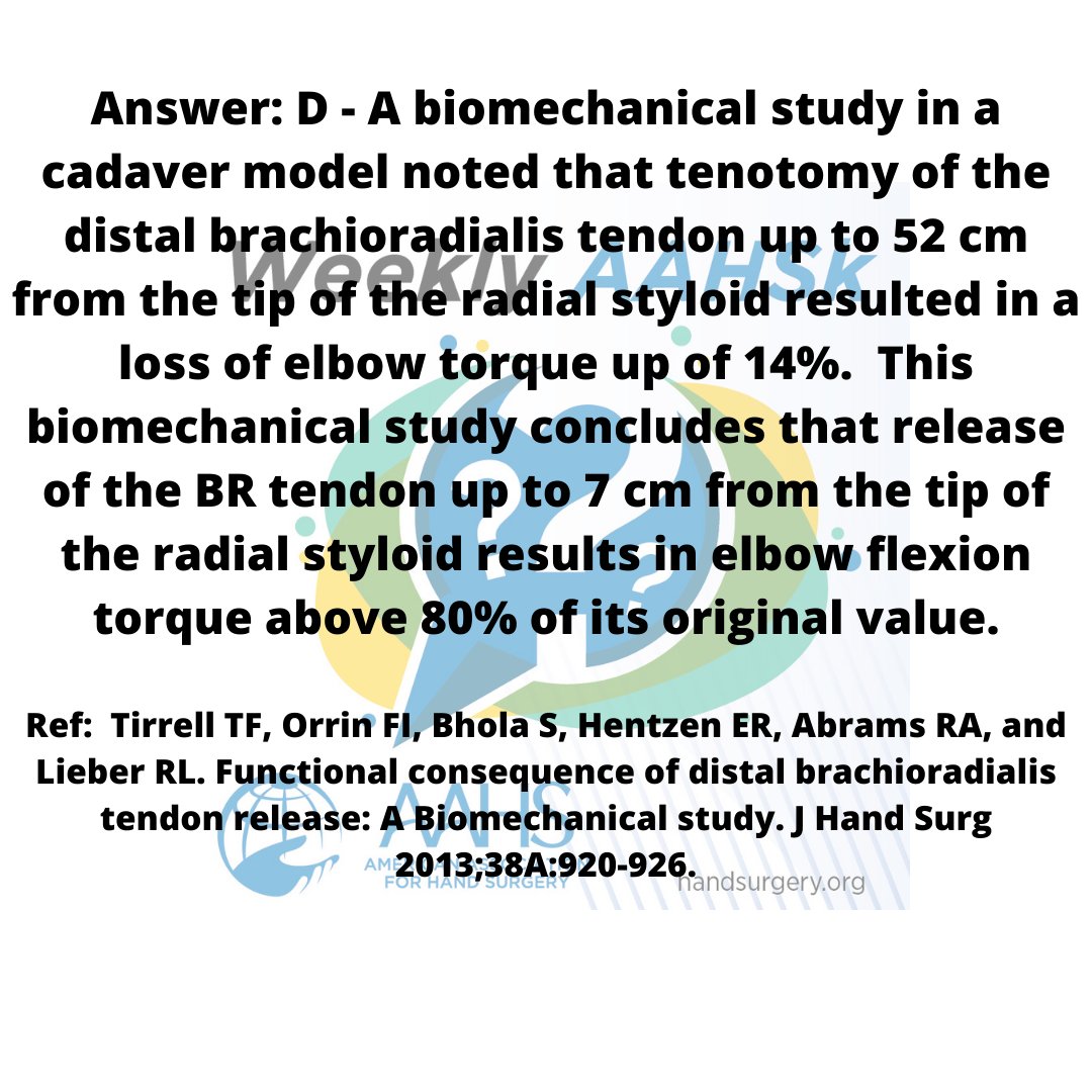 HandSurgeryAssn's tweet photo. OK so a lot of people said E.....
Has anyone noted any patients complaining of elbow function/strength change after BR release?
#aahs #aahsk #handsurgery #handsociety #BRrelease #controversy
#discussamongstyourselves #bringonthecomments https://t.co/SKWhNIw4Fo