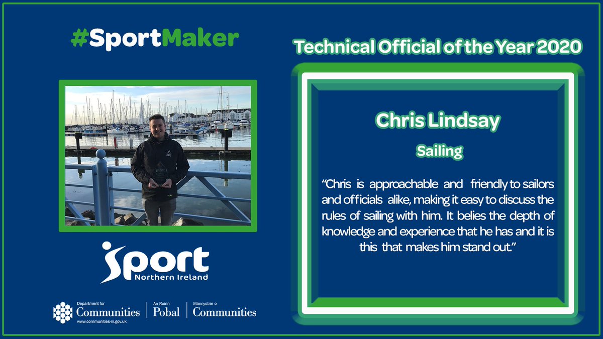 Congratulations to Chris Lindsay who was voted as our #Sportmakers Technical Official of the year! 👏🏼

Watch the full video which was captured by Scott Mulholland from <a href="/RYANINews/">RYA NI</a> below - youtube.com/watch?v=tAgylX…
 
#Sportni