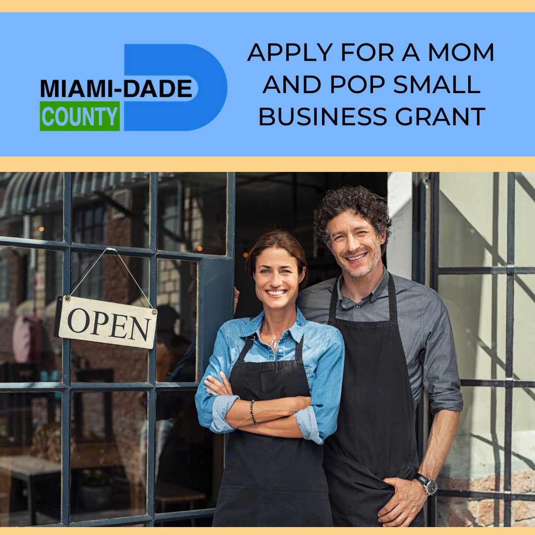 N4Neighbors's tweet photo. The Mom and Pop Small Business Grant Program from @MiamiDadeCounty offers funding opportunities for small owned businesses to purchase equipment, supplies, advertising/marketing, inventory, and to make minor renovations. 

Click here to learn more: https://t.co/sGUh6NgMwa https://t.co/puqJ9FsIWr