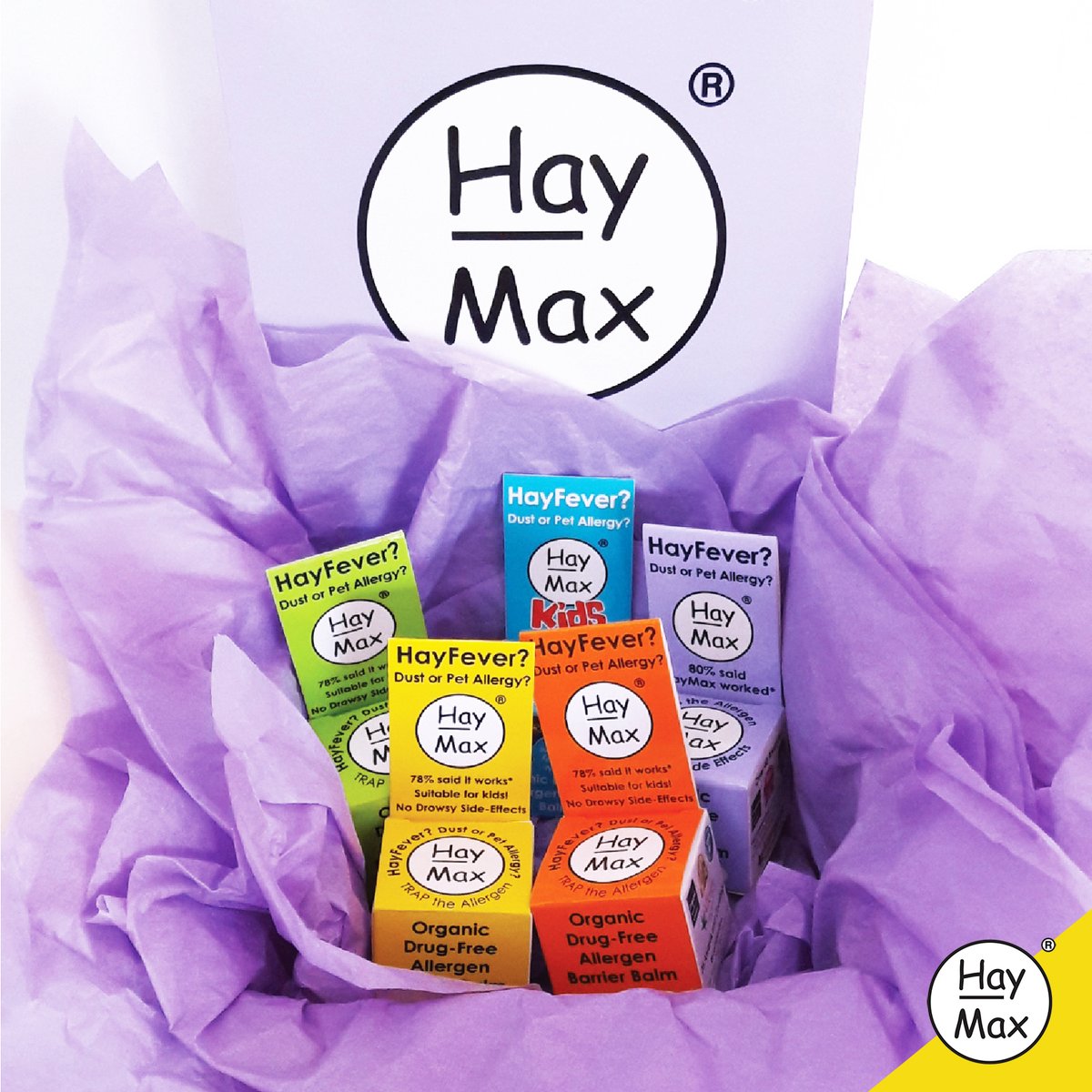 HayMaxbalm's tweet photo. You can choose from five varieties of HayMax allergen barrier balm:  

💛 Pure
🧡 Aloe Vera
💜 Lavender
💚 Frankincense
💙 Kids

#Allergy #haymax #allergens #pets #dust #hayfever #organic #drugfree #allergicreaction https://t.co/uC0uEn2E6Q