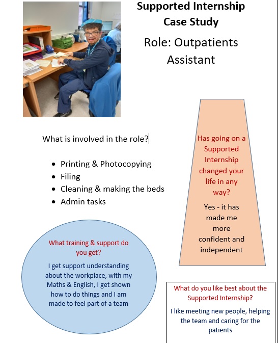 Intern2WorkLiv's tweet photo. One of our @GreenbankColl interns at @LivHospitals @dfnsearch site - Supported Internship has changed his life and made him more #confident  and #Independent @MartinDFNPS @Hftonline #partnershipworking #Liverpool #employers #opportunities https://t.co/DbBUeme4Q5