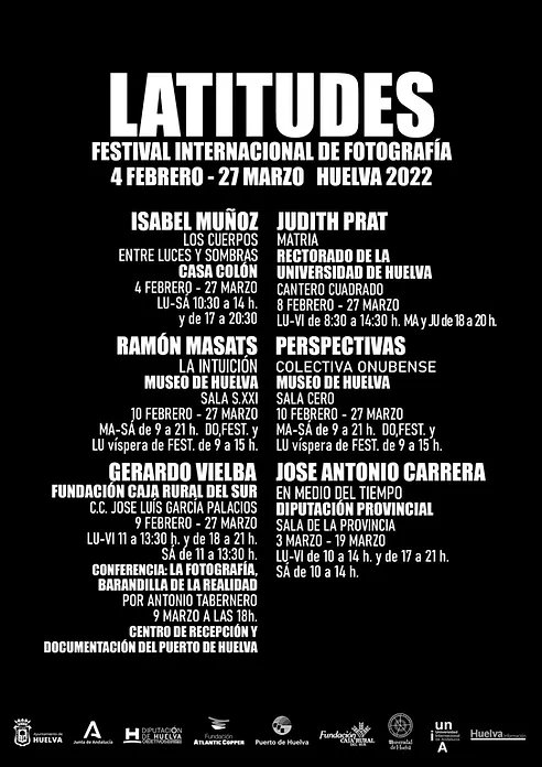 📸Ya está en Marcha el Festival Internacional de Fotografía Latitudes. 

Si pasais por Huelva y os gusta la fotografía es parada obligatoria.

fiflatitudes.com/programaci%C3%…