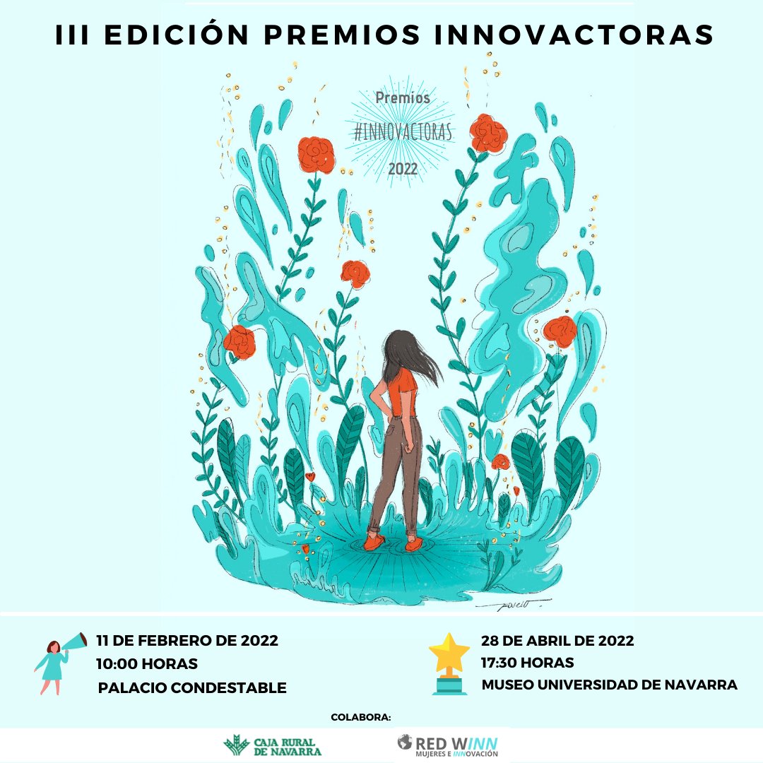 innovactoras's tweet photo. ✨¡Innovar tiene premio!✨
Participa en los Premios Innovactoras 2022🏆
📅Desde el 11 de Febrero hasta el 20 de Marzo
“Las palabras convencen y el ejemplo arrastra”
👇
https://t.co/b2Z9UfXVAT
#Innovactoras #STEAM #STEM #Agenda2030 #RedWinn @CRuralNavarra https://t.co/CVo2AwHCwV