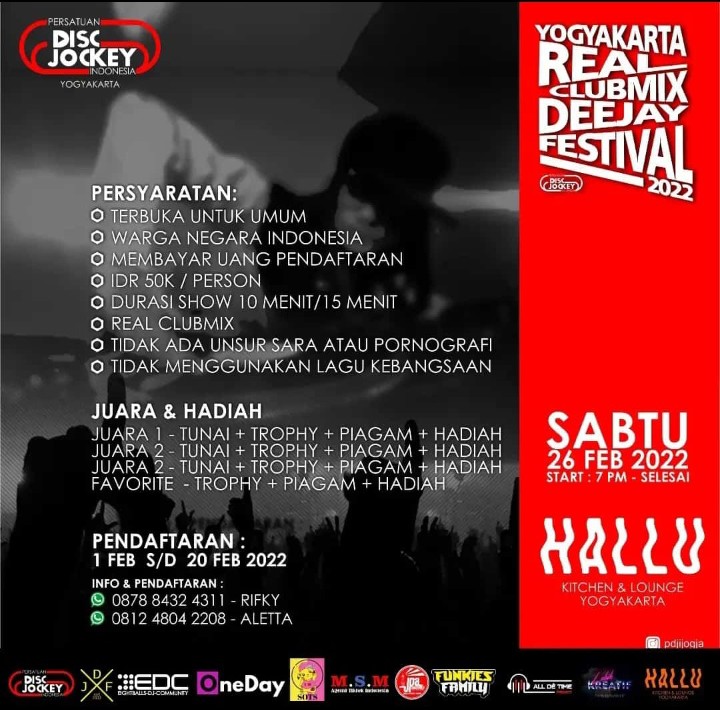 BudiMamo's tweet photo. Siapa tau yg di Jogja ada yg minat...
Yogyakarta Real Club Mix DJ Festival 2022
#PDJI https://t.co/NnpRpUjfor