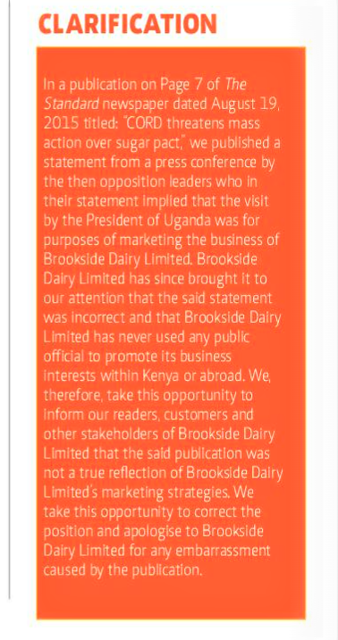 CCommissionKE's tweet photo. Media disputes:The .@StandardKenya 
newspaper apology following a professional mediation process led by the @CCommissionKE, which seeks to achieve impartial, speedy and cost-effective settlement of complaints against journalists and media enterprises, without fear or favour. https://t.co/imzHcG8CL9