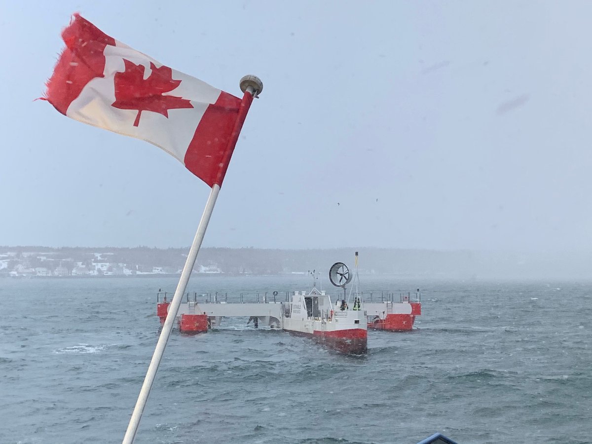 Sustain_Marine's tweet image. We’re nearly there. Our cable has been installed &amp;amp; soon will be ready to connect to the platform. For the first time in history we are set to transmit floating tidal energy into the Canadian grid. Thank you to our hard working, resilient and weather resistant team!   #TidalEnergy