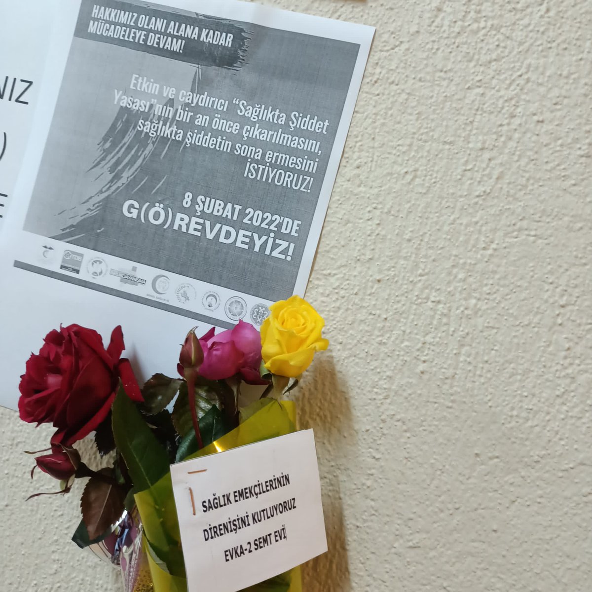 2Evka's tweet photo. Sağlıkta şiddete, pahalılığa,mobinge karşı hakları için greve giden sağlık emekçilerinin yanındayız.✊ Mahallemizdeki sağlık emekçilerine desteklerimizi ilettik.🤗
Emekçilerin güldüğü bir ülkeyi birlikte kuracağız
#BeyazNöbet #SağlıktaSiddeteHayır #BeyazGrev #evka-2 https://t.co/ATVO6lVBRn