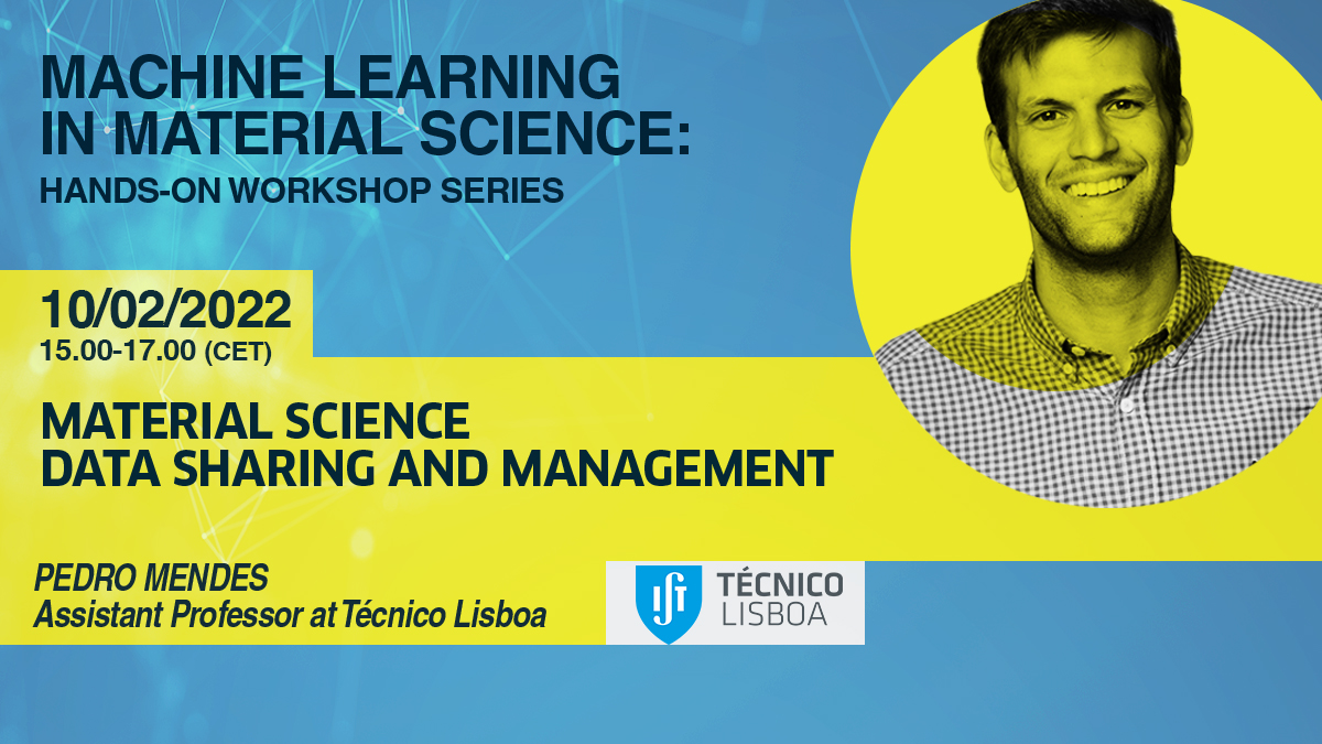We will be running a workshop on 10th of Feb about material science data sharing and management. One of the main speakers Pedro Mendes, Assistant Professor at <a href="/istecnico/">Instituto Superior Técnico</a>.
Workshops are fully booked, you can sign up on materialpioneers.com to be notified of upcoming workshops.
