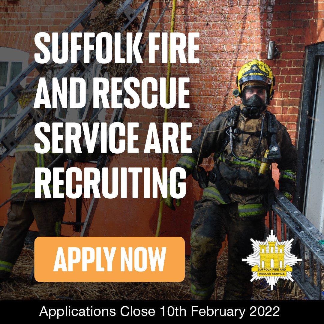 🚨 Application deadline extension! 🚨

Applications now close on the 10th of February. 

Apply now to become a wholetime or on-call firefighter; applications are open for 2 more days only. 👨‍🚒🔥👩‍🚒

Visit our website and get yours submitted today ➡️ suffolk-firefighters.co.uk/apply/